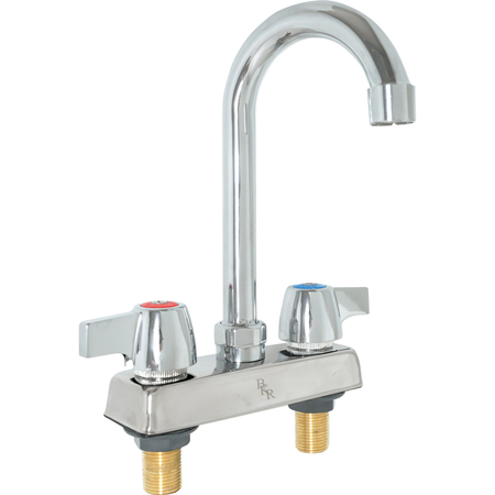 BK RESOURCES WorkForce Standard Duty Faucet, 3.5"gooseneck spout, 4" O.C.Deck Mount BKD-3G-G